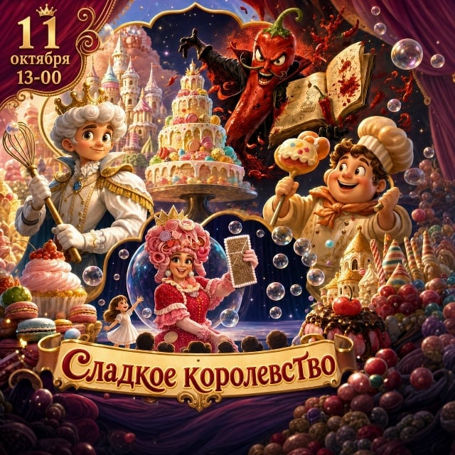 Афиша: спектакль «Сладкое королевство» — ТЦ «Ханой-Москва», Главная сцена, 2 этаж