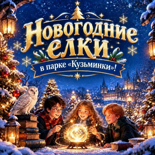 Афиша: интерактивные новогодние представления «Школа магии» — Парк «Кузьминки»